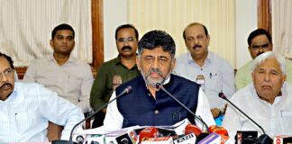 सीएसआर निधियों को शिक्षा में लगाने के लिए नीति बनेगी Deputy Chief Minister D K Shivakumar addressing the press conference in Bengaluru